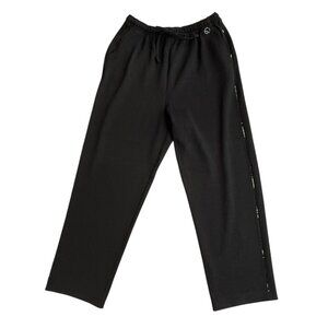 Vtg St John Sport BLACK Sequin Beaded Knit‎ Pants Large Wool Rayon Comfortable